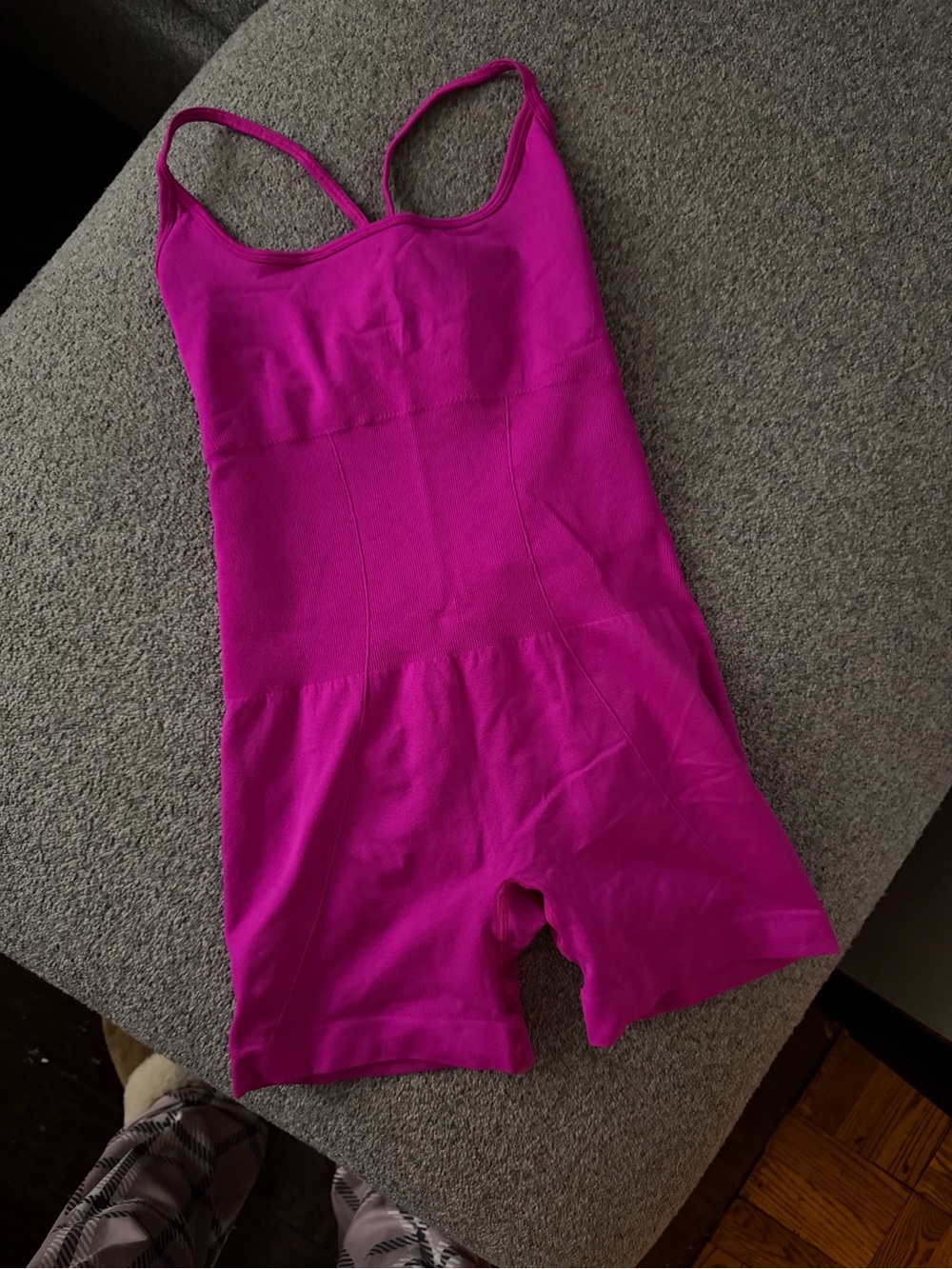 Kids Sleeveless One-Piece Active Romper in Bright Magenta